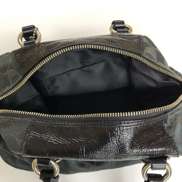 Coach Ashley Signature Satchel Black Canvas Bag - Picture 9 of 13